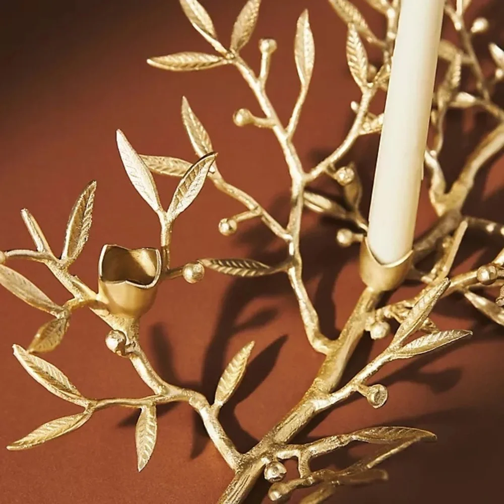 New Anthropologie Eloise Candelabra Gold